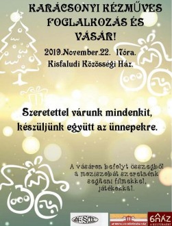 Karácsonyi kézműves foglalkozás és vásár lesz délután a Kisfaludi Közösségi Házban